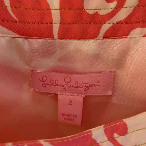 Stunning Lilly Pulitzer silk pink white crab dress - Picture 3 of 8
